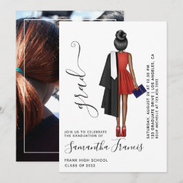 Convites Foto de Festa de formatura de Rapariga Vermelha, N