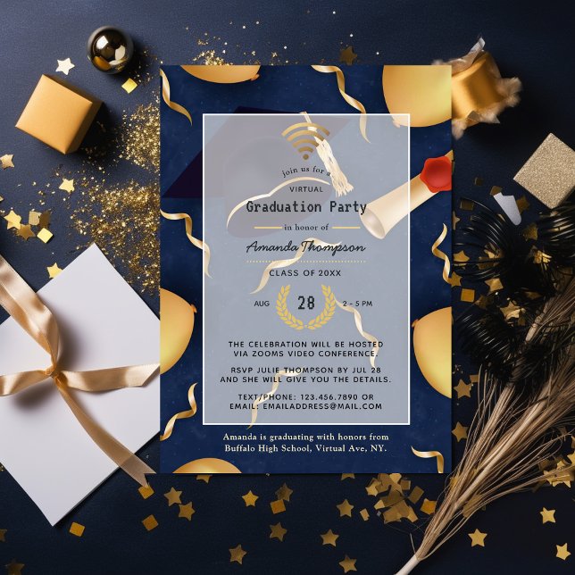 Convites Foto de Festa de formatura Virtual (Criador carregado)
