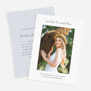 Convites Foto de Festa de formatura virtual simples e Bonit