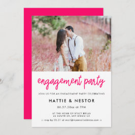 Convites Foto de festa de noivado de caligrafia moderna