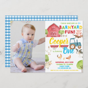 Convites Foto de Festas de aniversário de animais de fazend