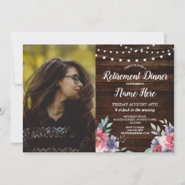 Convites Foto de Flores Rosa de Madeira Retirada do Partido