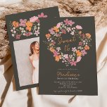 Convites Foto de flores silvestres Boho meadow Sweet 16<br><div class="desc">Anuncie seu próximo aniversário de 16 doces com nossos convites inspirados em boho, apresentando flores silvestres bonito e encantadoras em tons de terra modernos como laranja, verde sábio, vermelho escuro e rosa empoeirado em verde. O moderno roteiro de pincel adiciona um toque de elegância a esses convites únicos que são...</div>