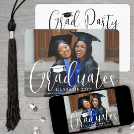 Convites Foto de Formandos de Script Moderno de Formatação 