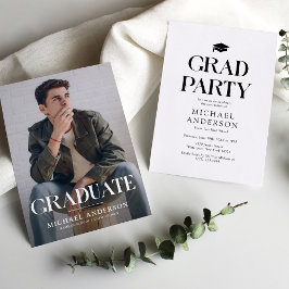 Convites Foto de Formatura com Sobreposição de Poeira Moder