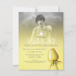 Convites Foto de funeral de rosa amarela