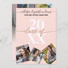 Convites Foto de Graduação da Classe Glitter Confetti Doura