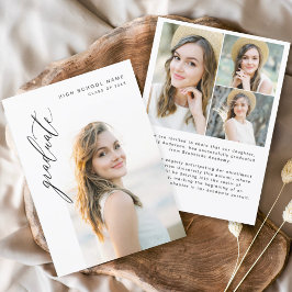 Convites Foto de Graduação de Pós-Graduação Roteiro Moderno