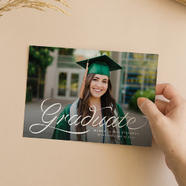 Convites Foto de graduação de ribbon com estilo moderno par