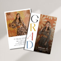 Foto de Graduação de Segundo grau Retro Simples Da