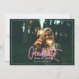 Convites Foto de graduação do Formando Neon