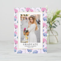 Foto de Graduação Floral de Hydrangeas Cor-de-Rosa