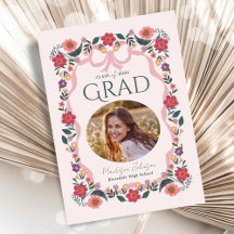 Foto de Graduação Floral Elegante Grad