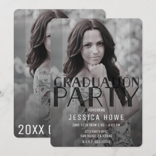 Convites Foto de Graduado em Festa de Graduação Moderno Pre