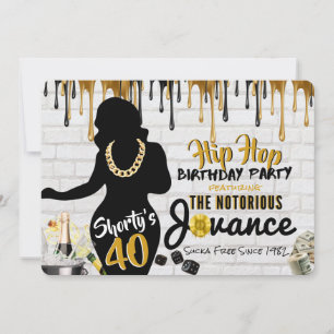 Convites Foto de Hip Hop para Aniversário de 40 anos