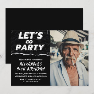 Convites Foto de Homens Negros VAMOS FESTEJAR 96º aniversár