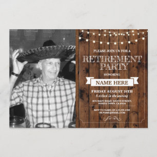 Convites Foto de Madeira Retirada Rústica do Partido da Ref