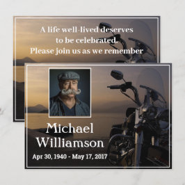 Convites Foto de motocicleta perto da água Celebração da vi