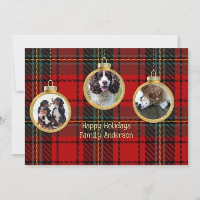 Convites Foto de Natal Baubles Feliz Bênção Esperança (Frente)