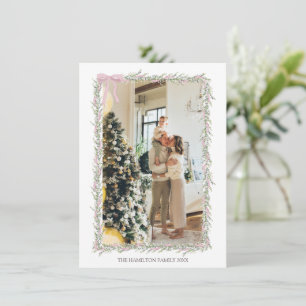 Convites Foto de Natal da Garland Verde, Arco rosa