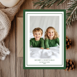 Convites Foto de Natal Merry Verde Personalizada