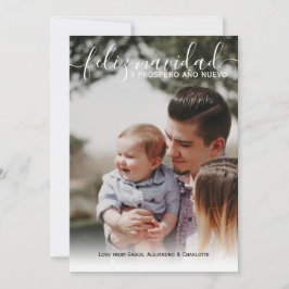 Convites Foto de Natal Moderno de Feliz Navidad