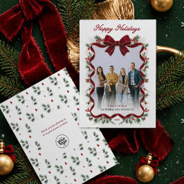Convites Foto de Negócios Feliz Natal Vermelho