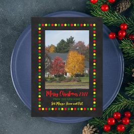 Convites Foto de novo endereço com luzes de Natal