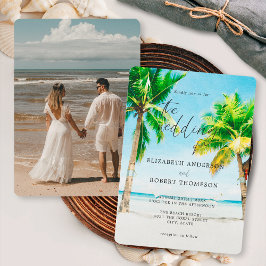Convites Foto de Palmeira de Praia Tropical para Casamento 