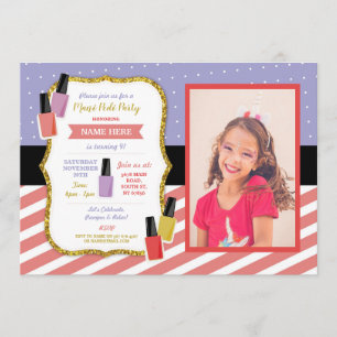 Convites Foto De Pamper De Festa de aniversário De Beleza 