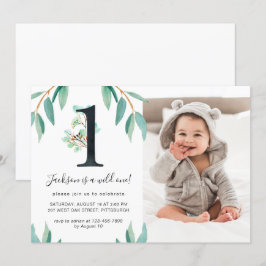 Convites Foto de Partido de Um primeiro aniversario Selvage
