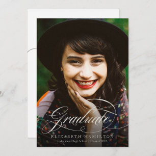 Convites Foto de prata elegante graduada do partido do