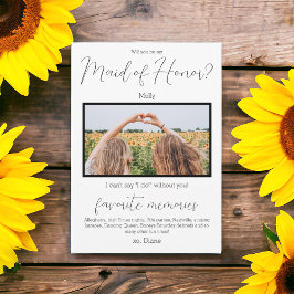 Convites Foto de Proposta de Madrinha de casamento de Memór