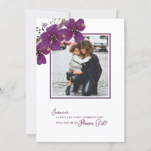 Convites Foto de proposta de menina de flores 'Roxo Será qu