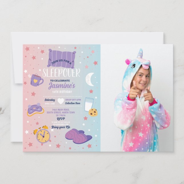 Convites Foto de Raparigas Bonitas de Aniversário do Partid (Frente)