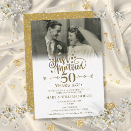 Convites Foto de Recém-Casados 50º Aniversário de Casamento