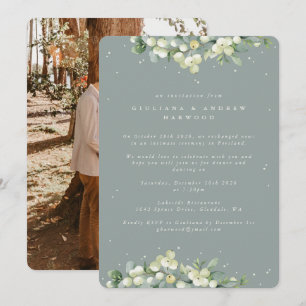 Convites Foto de Recepção de casamento de Frente Verde+Euca