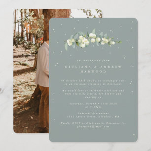 Convites Foto de Recepção de casamento de Frente Verde+Euca