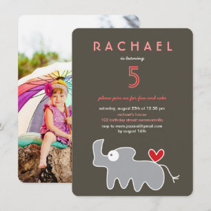 Convites Foto de Rinoceronte de Desenho Animado Fofo para A