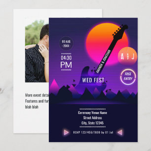 Convites Foto de Rock and Roll Wedding