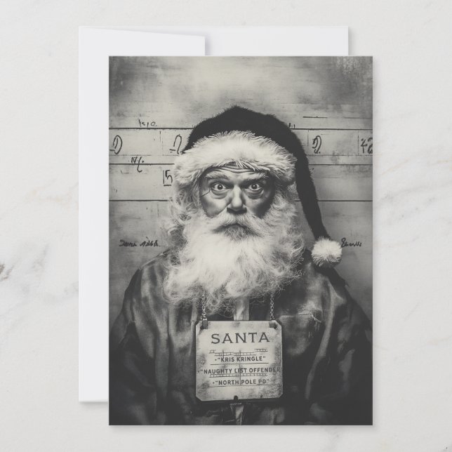 Convites Foto de Santa Claus: Lista de Travessos deu errado (Frente)