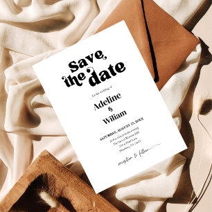 Convites Foto de Save the Date de Casamento Preto Moderno e