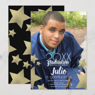 Convites Foto de Script de Estrelas de Celebração de Grad