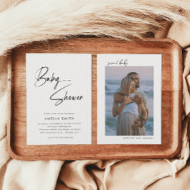 Convites Foto de Script Manuscrito Minimalista