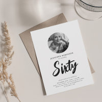 Foto de script mínimo 60º aniversário preto branco