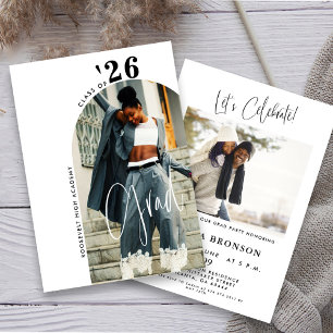 Convites Foto de Script Moderno, 2024, Partido de Formando 