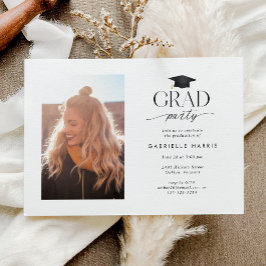 Convites Foto de Script Moderno Preto e Branco