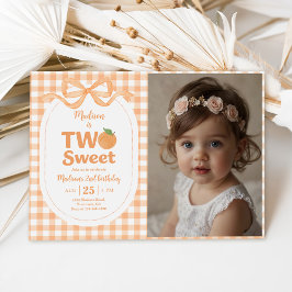 Convites Foto de segundo aniversário de Duas Meninas de Pês