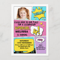 Foto de Super-Herói para Meninas 4.º Aniversário