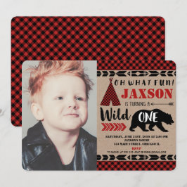 Convites Foto de um primeiro aniversario selvagem de um del